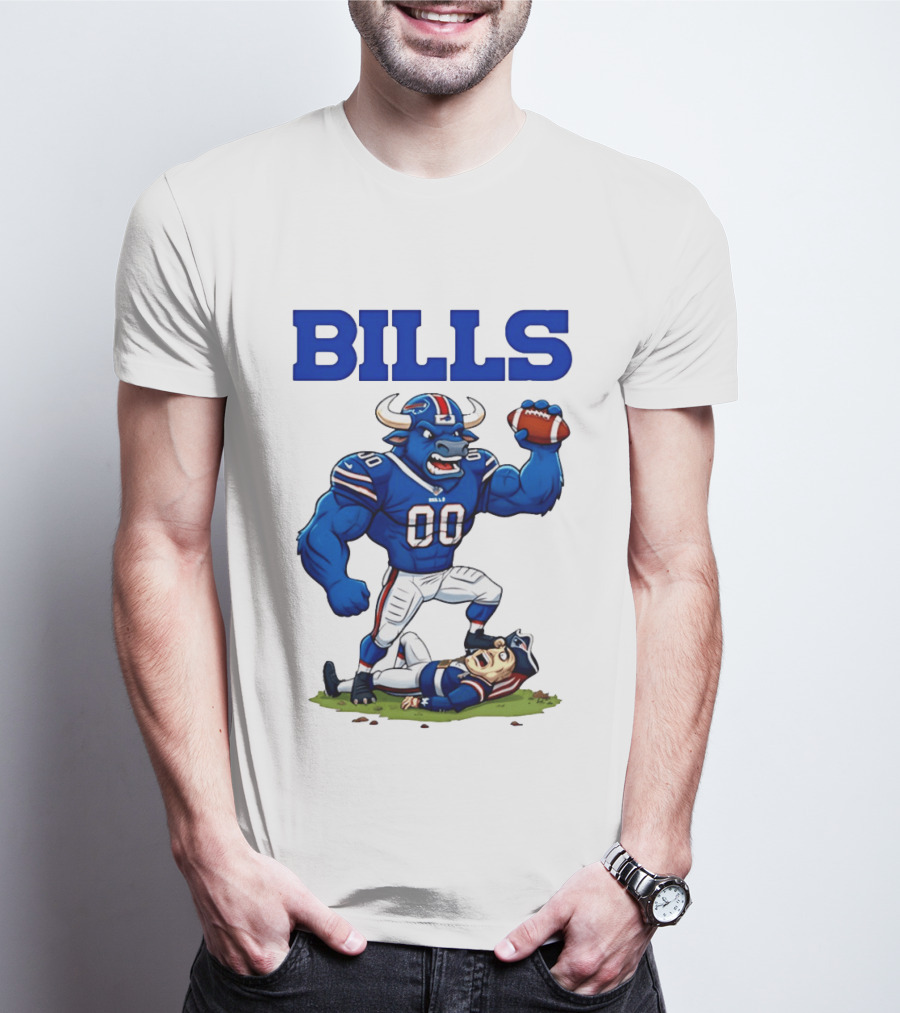 Buffalo Bills Vs New England Patriots Rivalry Comic Character Victory T-Shirt