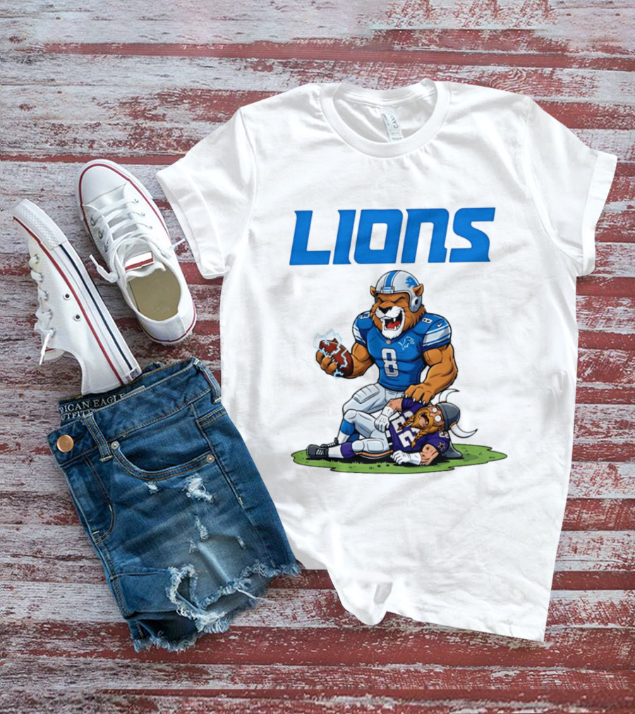 Detroit Lions Vs Minnesota Vikings Rivalry Game Battle T-Shirt