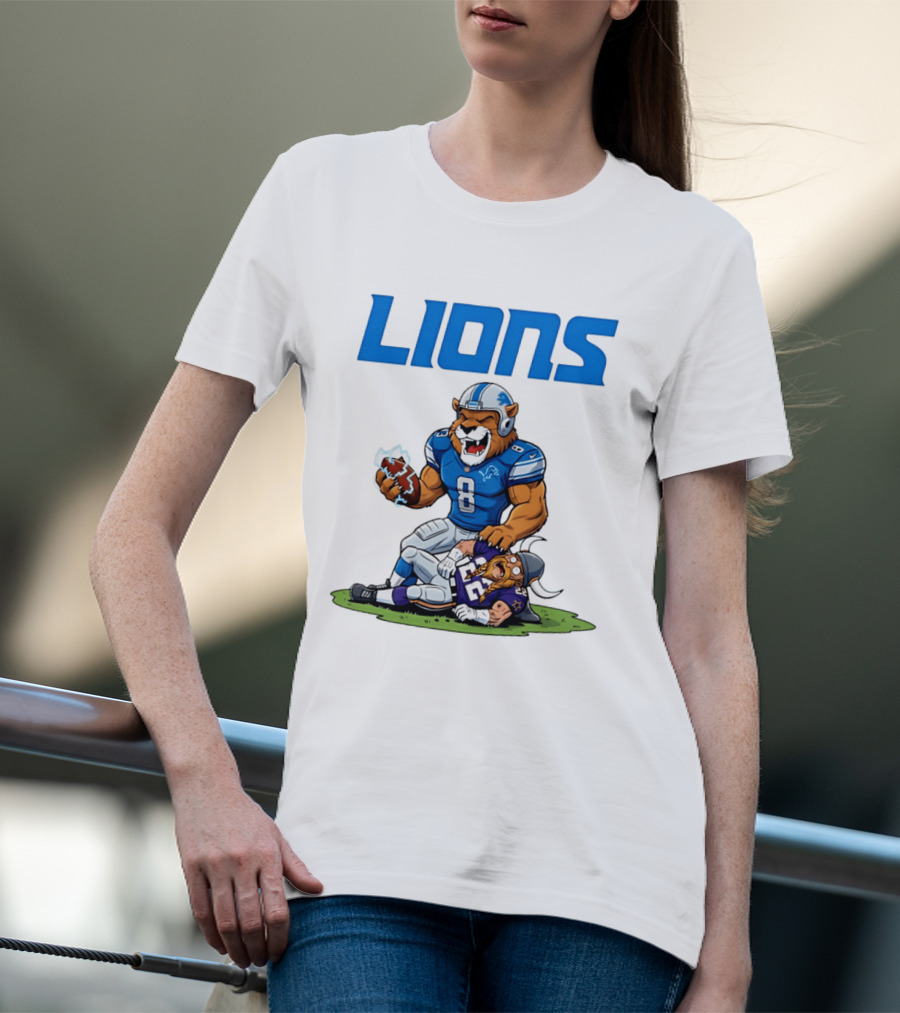 Detroit Lions Vs Minnesota Vikings Rivalry Game Battle T-Shirt
