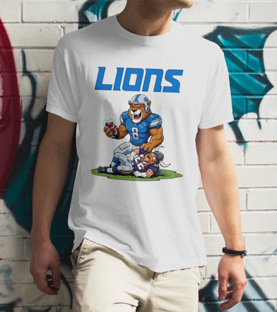 Detroit Lions Vs Minnesota Vikings Rivalry Game Battle T-Shirt
