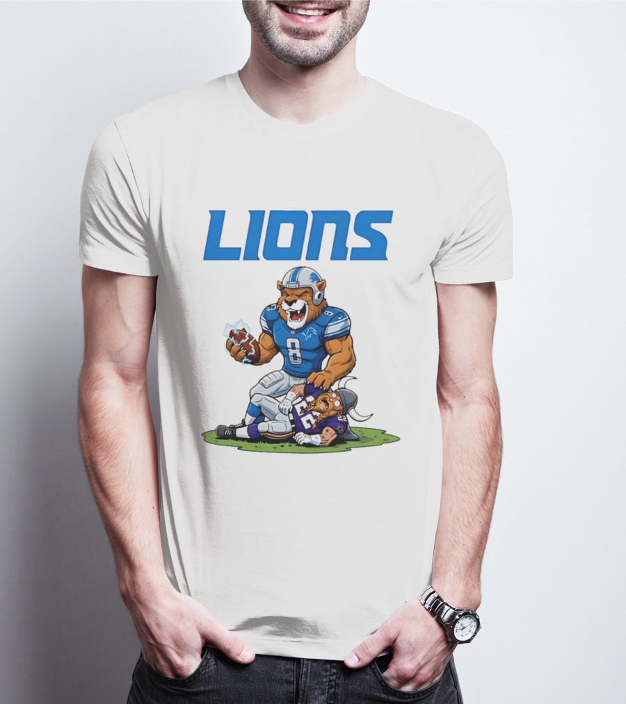 Detroit Lions Vs Minnesota Vikings Rivalry Game Battle T-Shirt