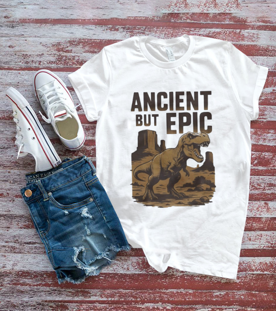T. Rex Dinosaur Ancient But Epic Desert Scene T-Shirt