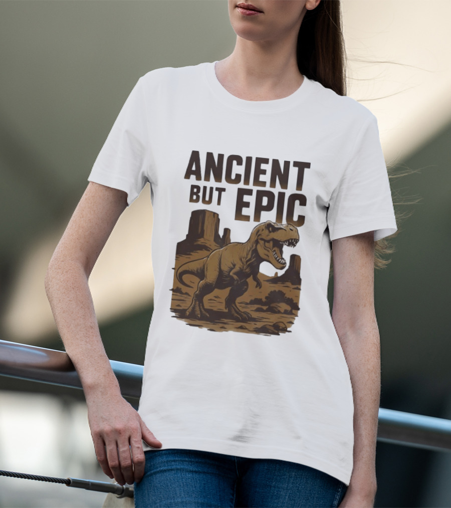 T. Rex Dinosaur Ancient But Epic Desert Scene T-Shirt