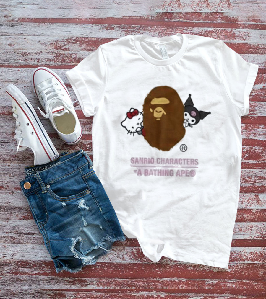 Hello Kitty Kuromi Sanrio Characters A Bathing Ape Babymilo Collaboration T-Shirt