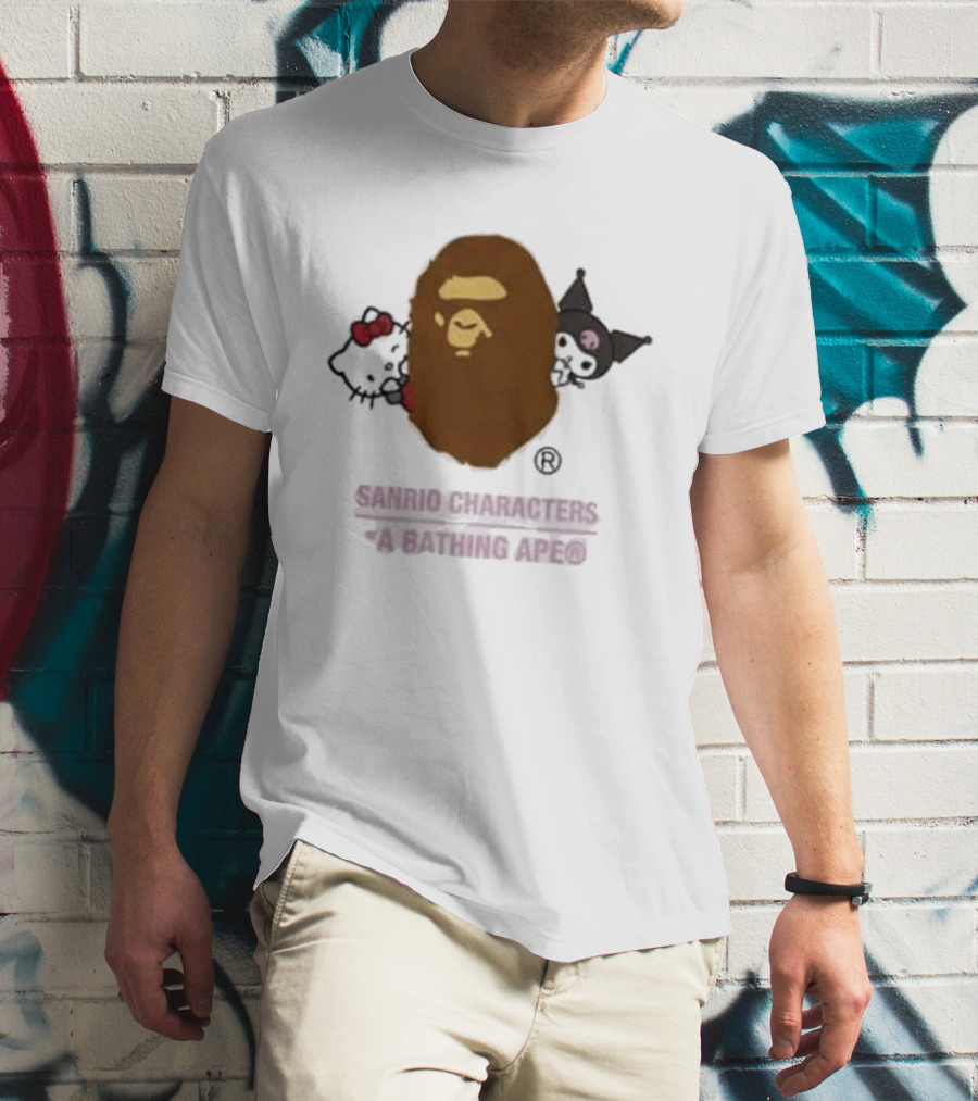 Hello Kitty Kuromi Sanrio Characters A Bathing Ape Babymilo Collaboration T-Shirt