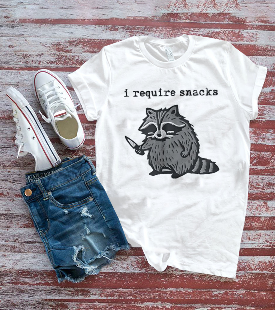 I Require Snacks Raccoon T-Shirt