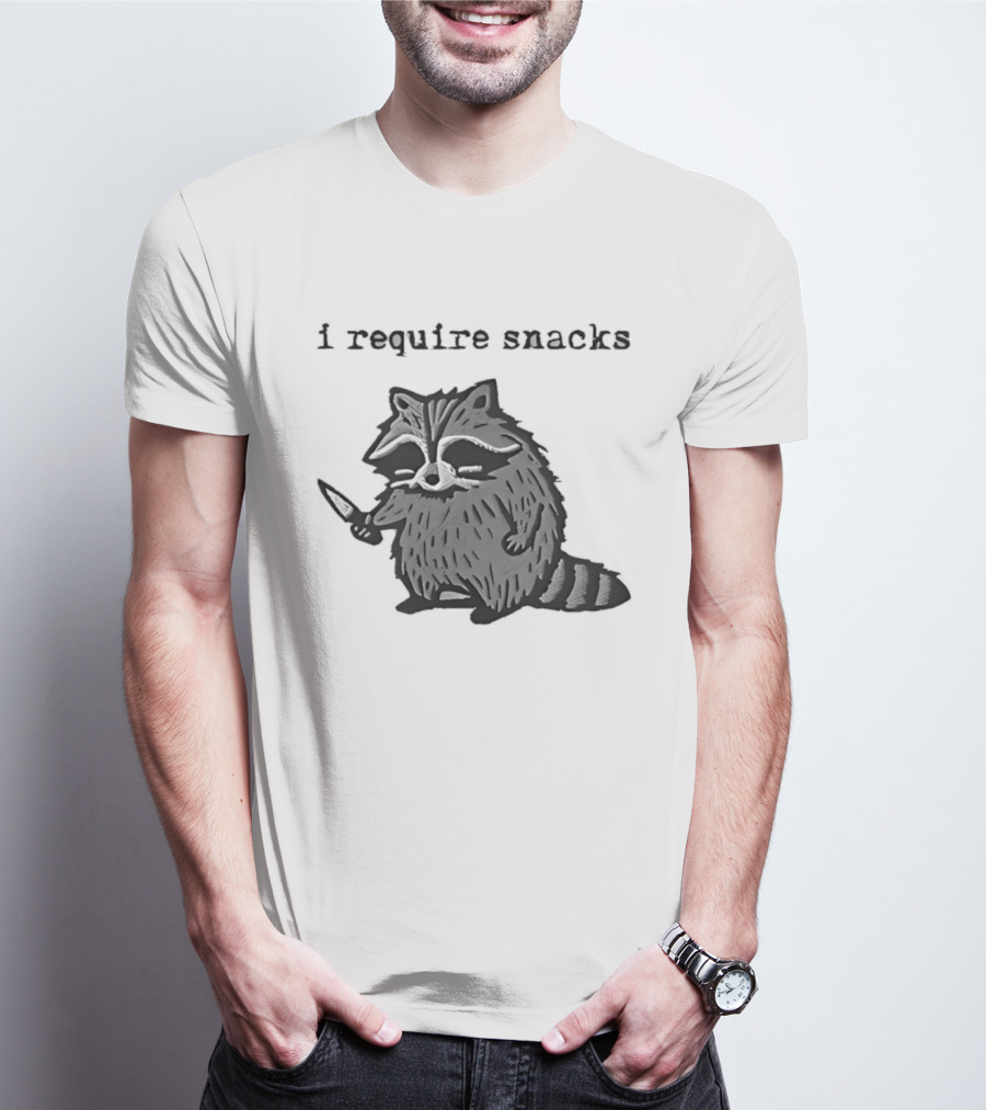 I Require Snacks Raccoon T-Shirt