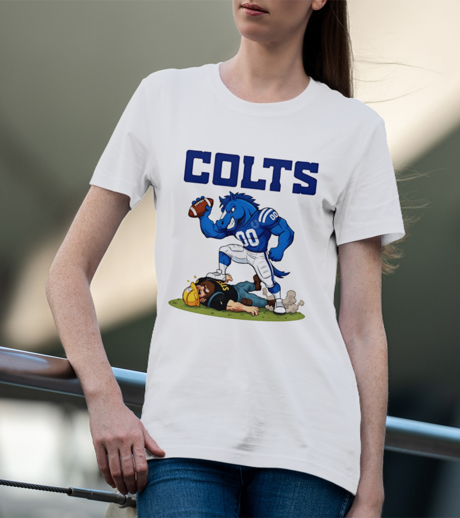Colts Football Rivalry Humor Vs Steelers Comic T-Shirt