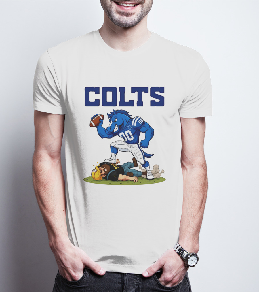 Colts Football Rivalry Humor Vs Steelers Comic T-Shirt