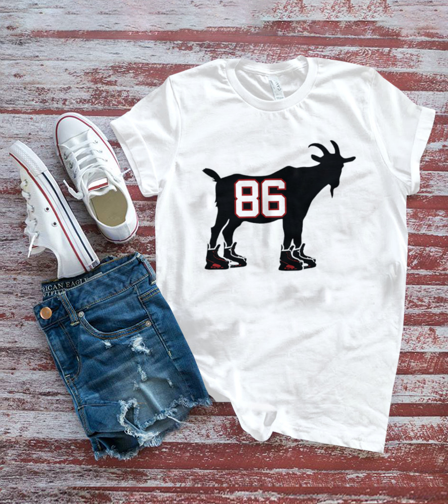 Jack Hughes GOAT 86 New Jersey Devils Tribute With Hockey Skates T-Shirt