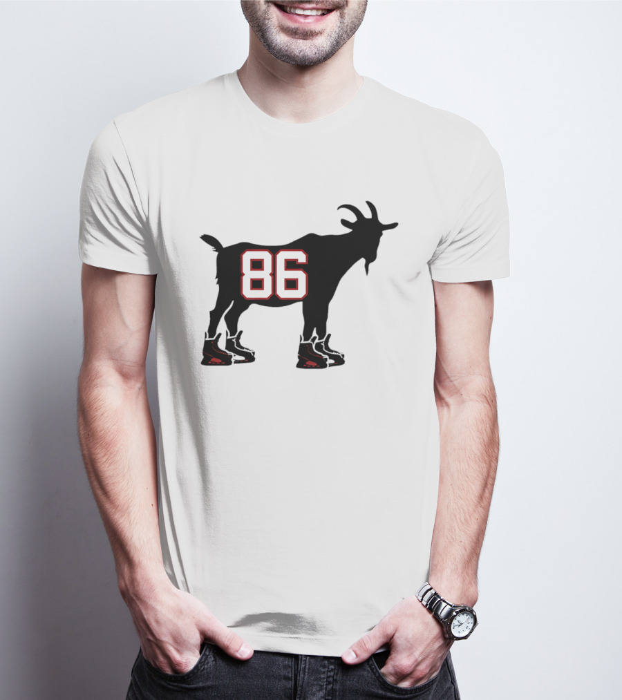 Jack Hughes GOAT 86 New Jersey Devils Tribute With Hockey Skates T-Shirt
