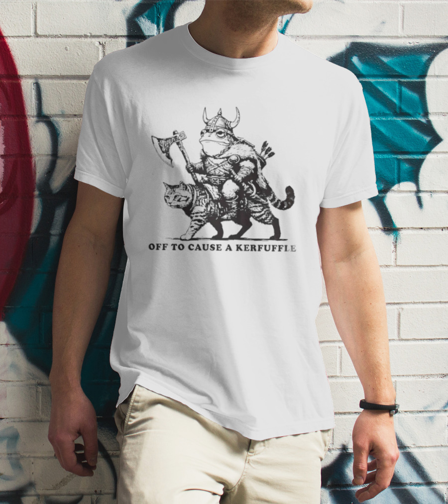 Off To Cause A Kerfuffle Viking And Cat Adventure T-Shirt