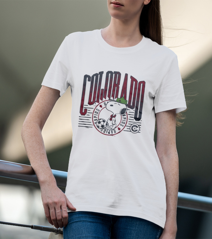 Snoopy Colorado Rapids Collaboration With Soccer Ball T-Shirt
