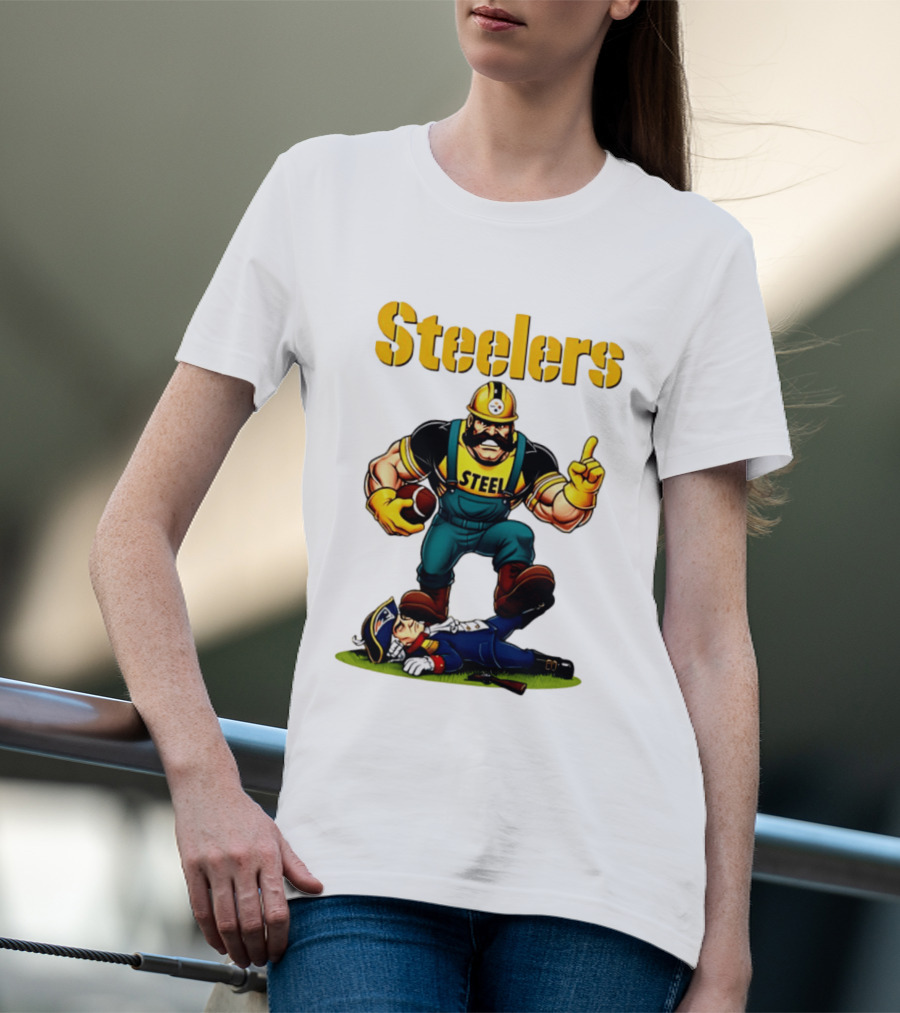 Pittsburgh Steelers Steelworker Triumphs Over New England Patriots Rivalry T-Shirt