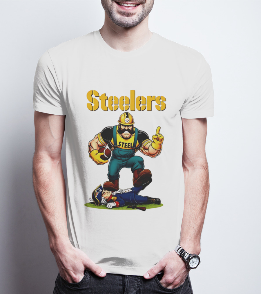 Pittsburgh Steelers Steelworker Triumphs Over New England Patriots Rivalry T-Shirt