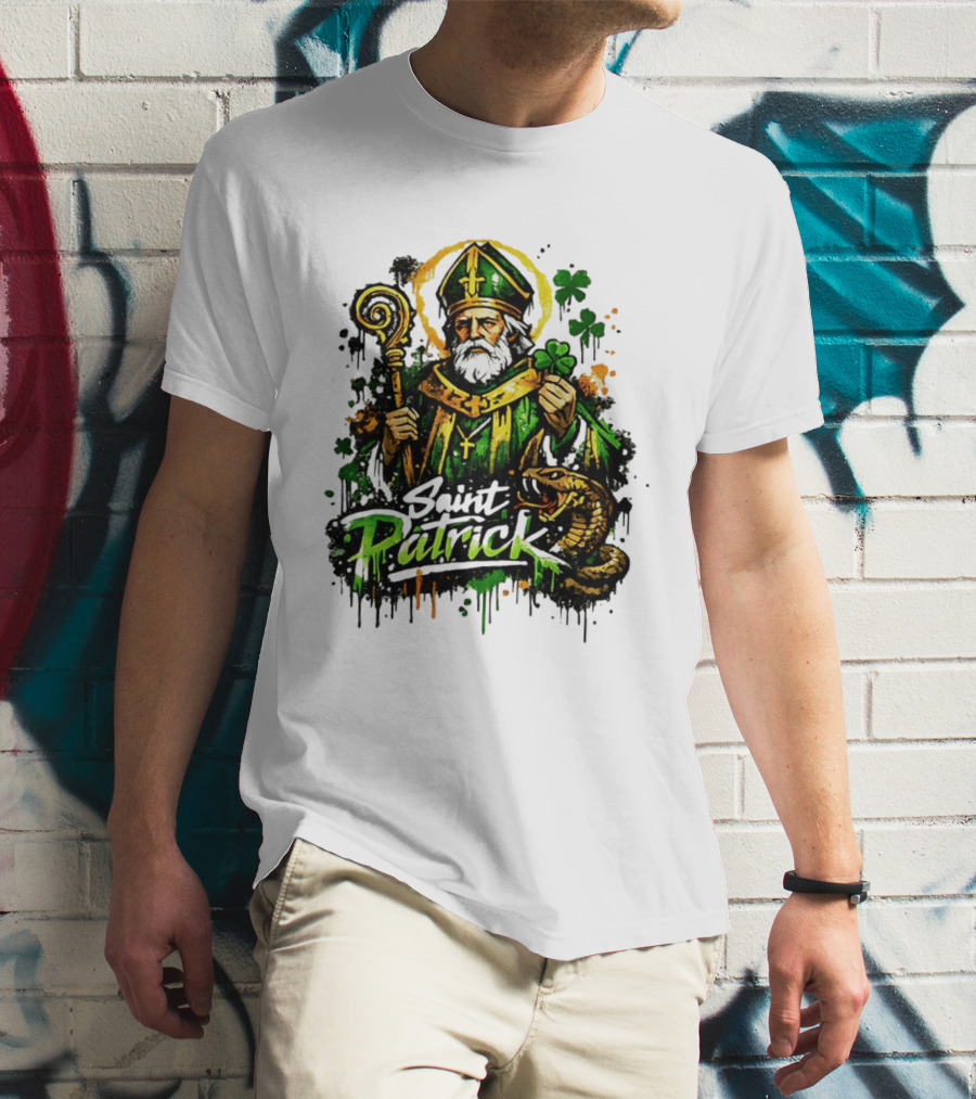 Saint Patrick Ireland St Patrick's Day With Shamrock And Snake T-Shirt