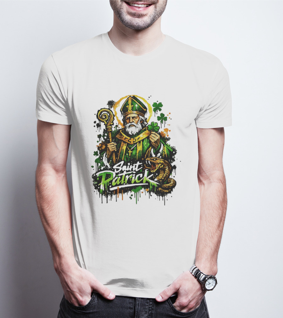 Saint Patrick Ireland St Patrick's Day With Shamrock And Snake T-Shirt