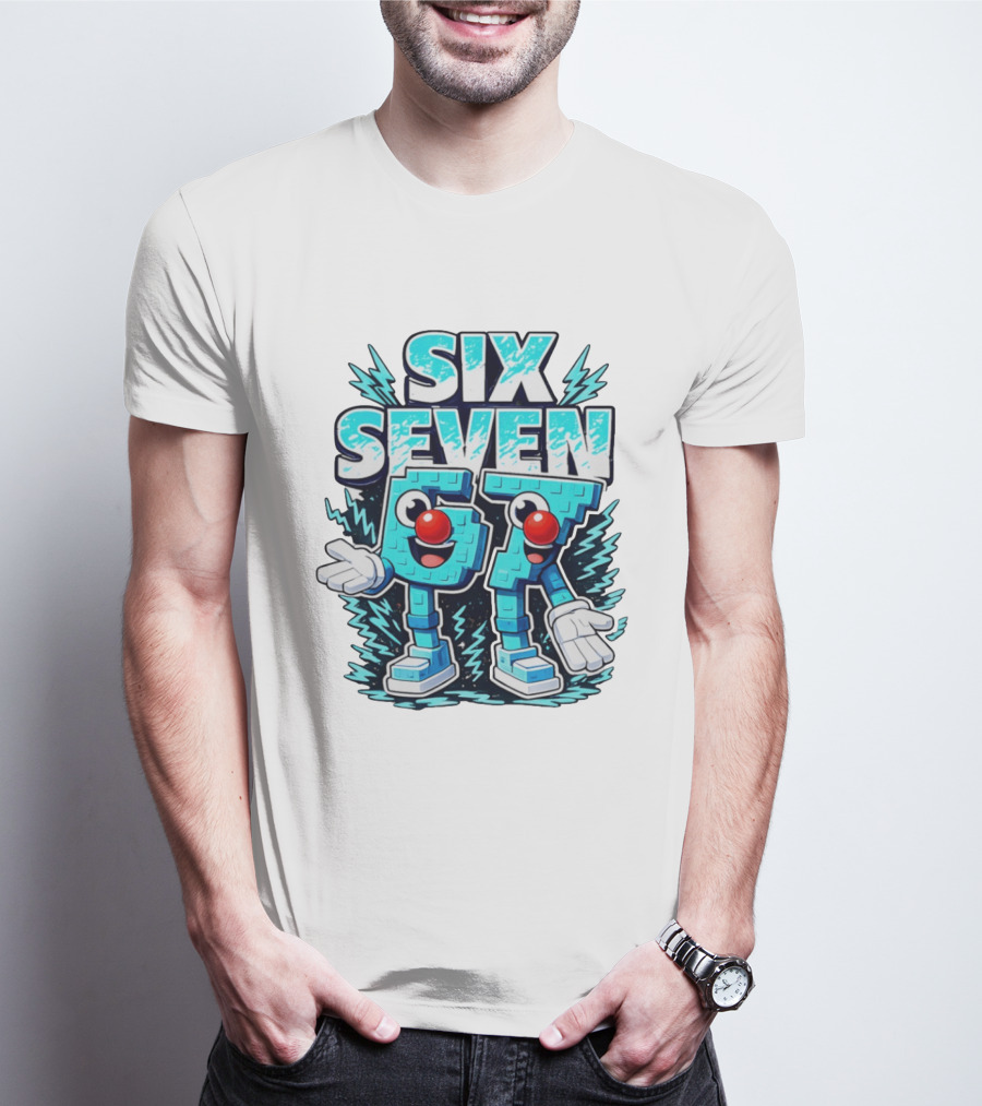 Six Seven 67 Red Nose Characters With Excited Expressions T-Shirt