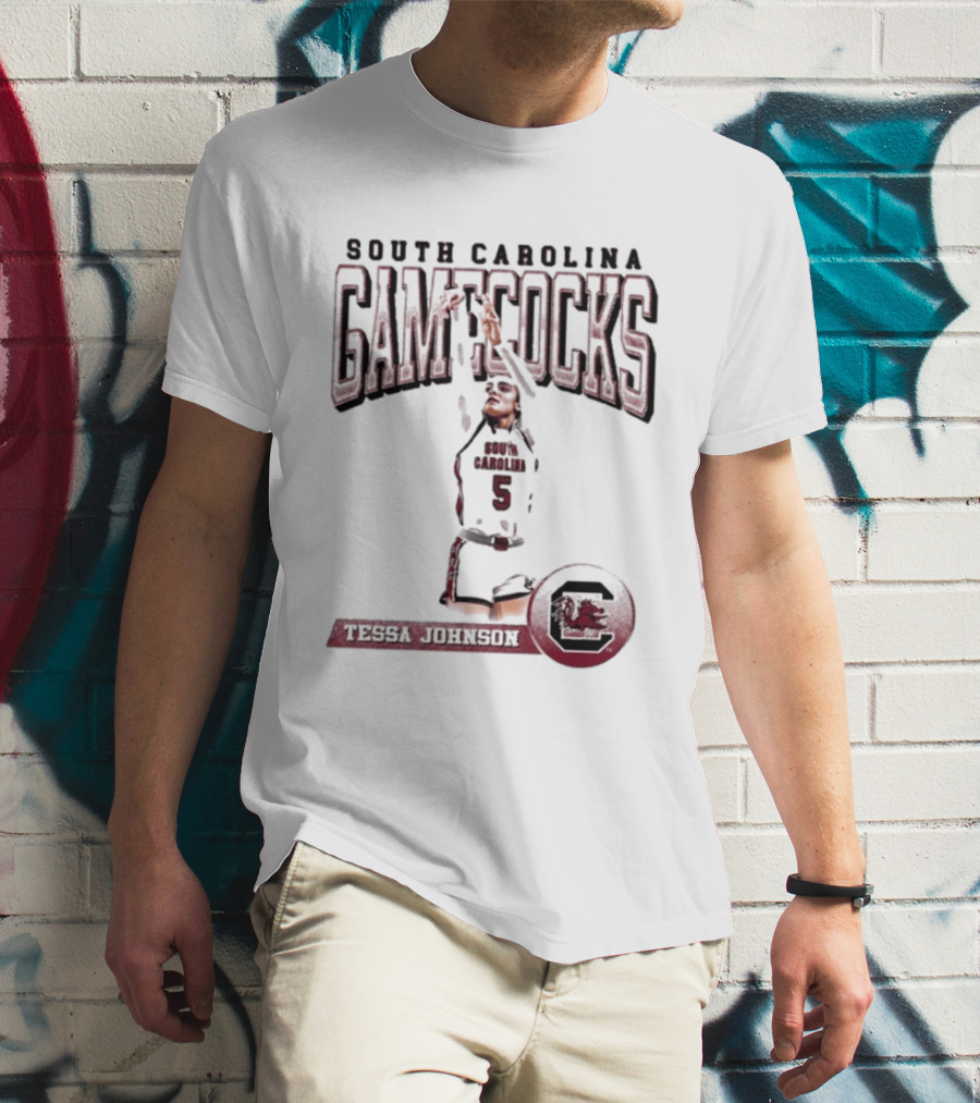 South Carolina Gamecocks Tessa Johnson WNBA Player Basketball Team T-Shirt
