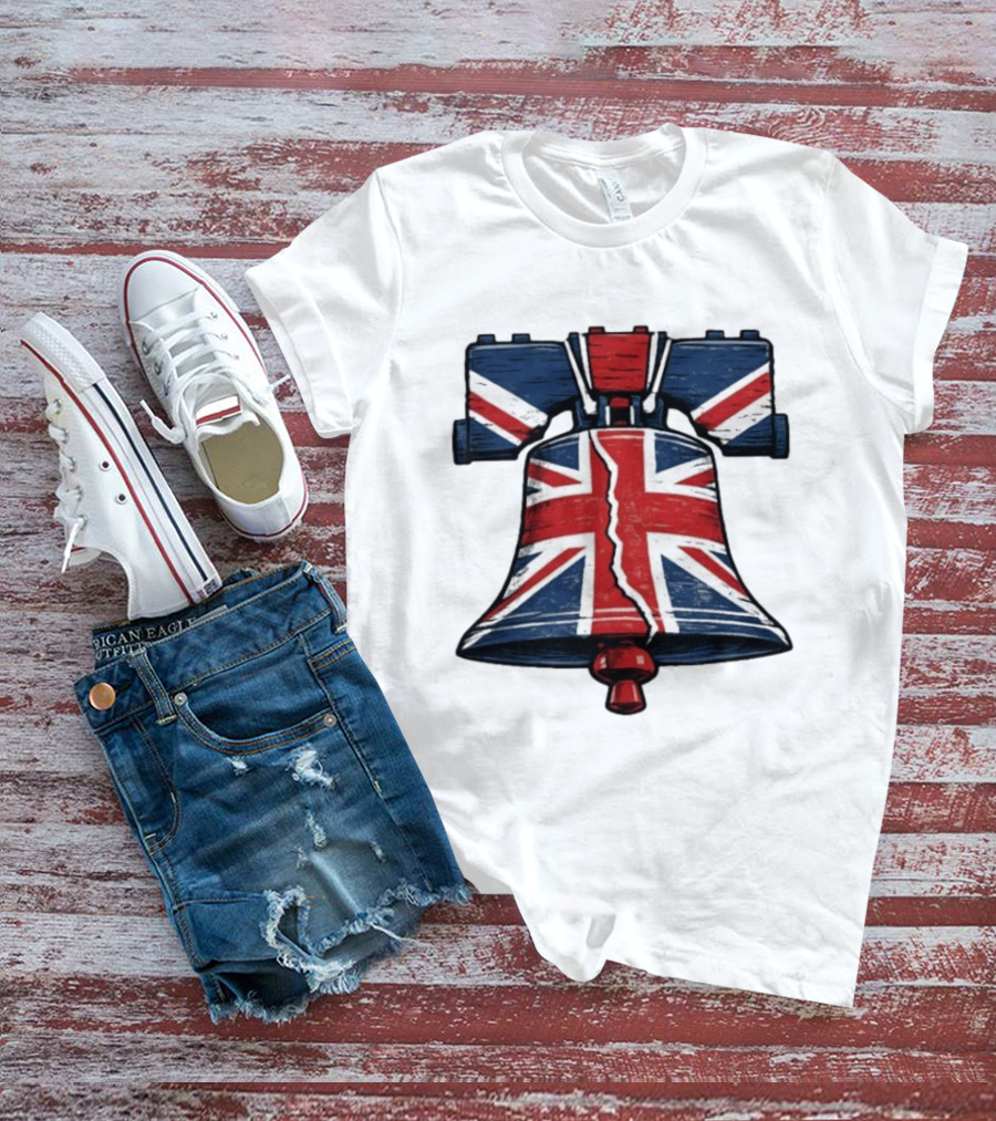 Union Jack Liberty Bell UK American Icon Fusion T-Shirt