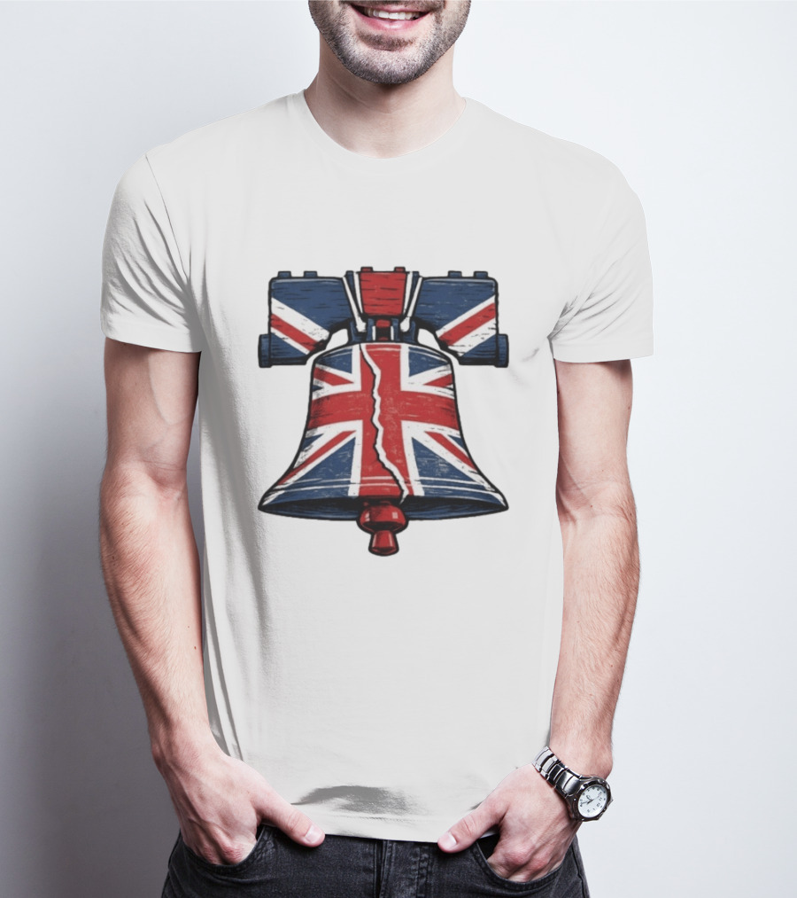 Union Jack Liberty Bell UK American Icon Fusion T-Shirt
