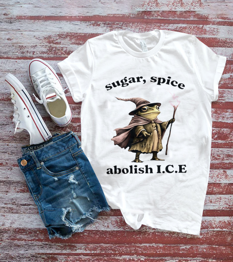 Sugar Spice Wizard Frog Abolish ICE 2026 T-Shirt