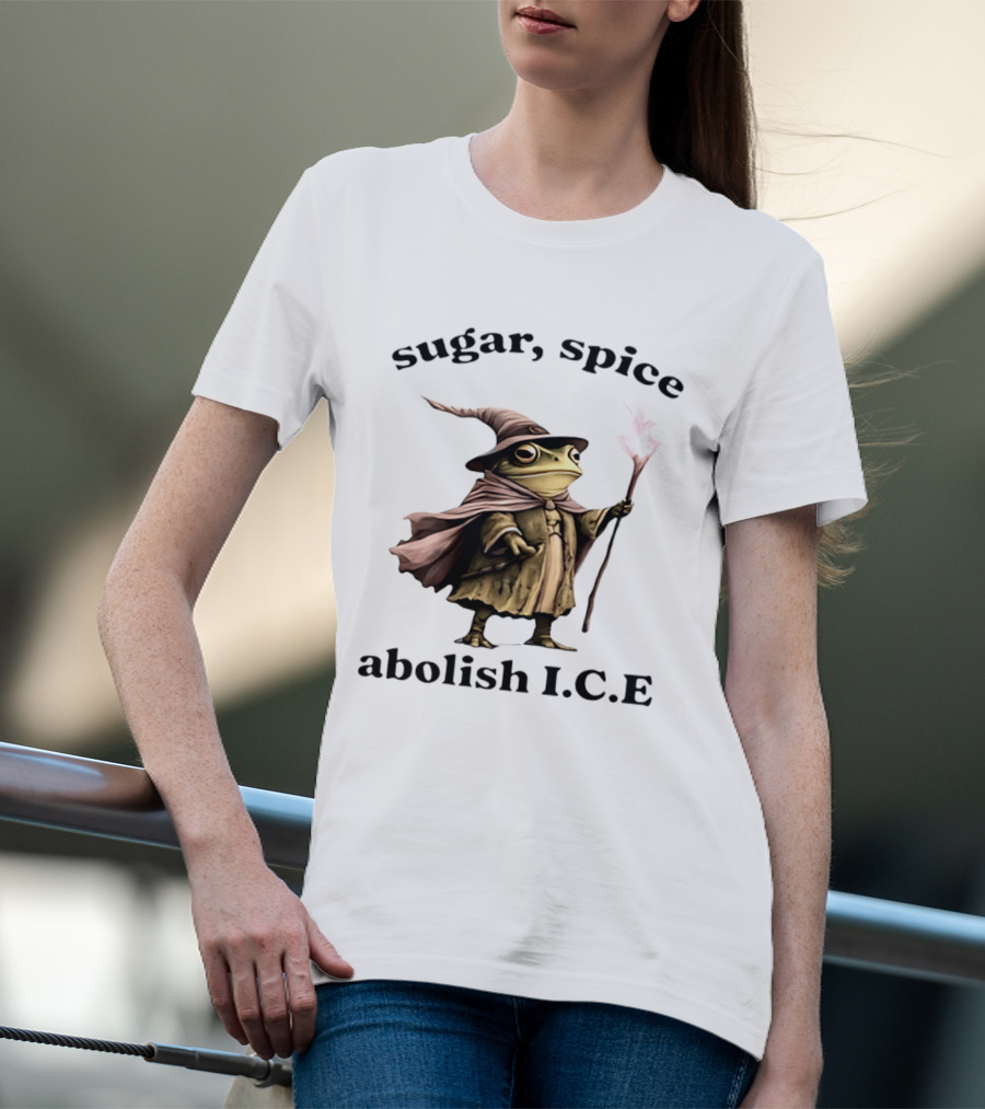 Sugar Spice Wizard Frog Abolish ICE 2026 T-Shirt