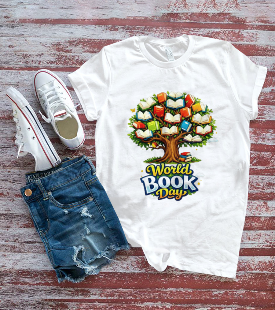 World Book Day Tree Of Knowledge With Books T-Shirt
