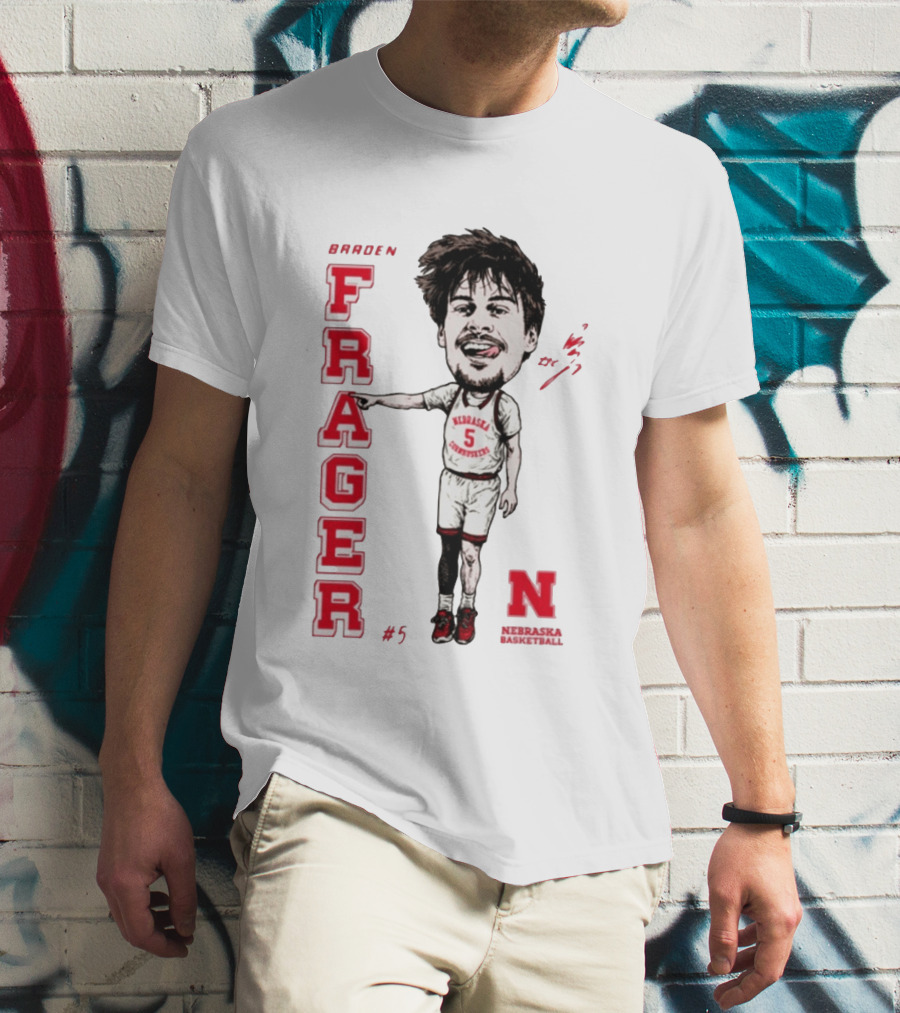 Braden Frager Nebraska Cornhuskers Basketball Caricature #5 T-Shirt
