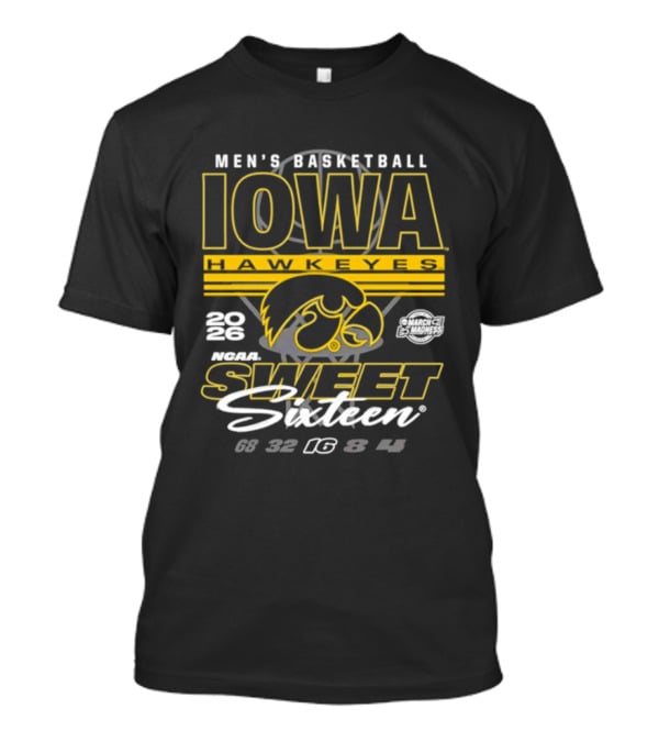 Men's Basketball Iowa Hawkeyes 2026 NCAA Sweet Sixteen Bound T-Shirt