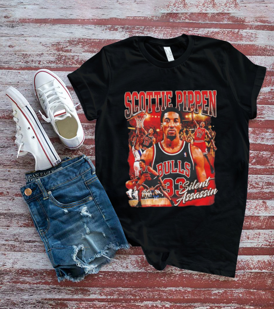 Scottie Pippen Chicago Bulls 33 Silent Assassin NBA T-Shirt