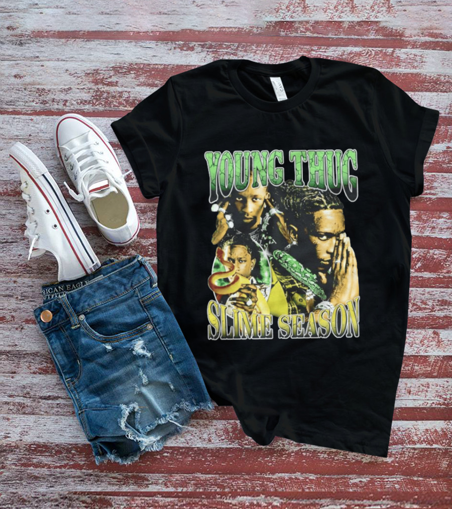 Young Thug Slime Season 90s Nostalgia Graphic Collage T-Shirt