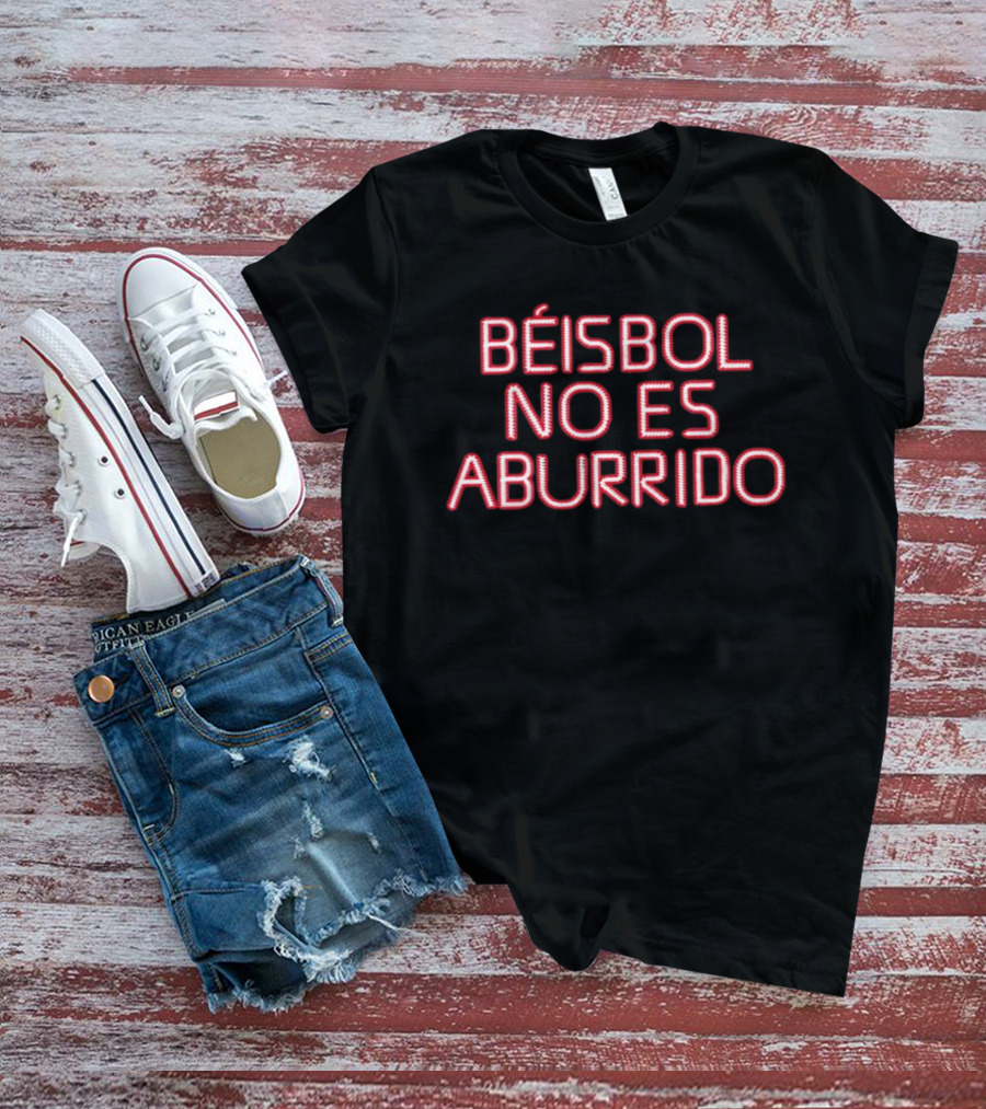 Béisbol No Es Aburrido Red Stitching Bold Fan T-Shirt
