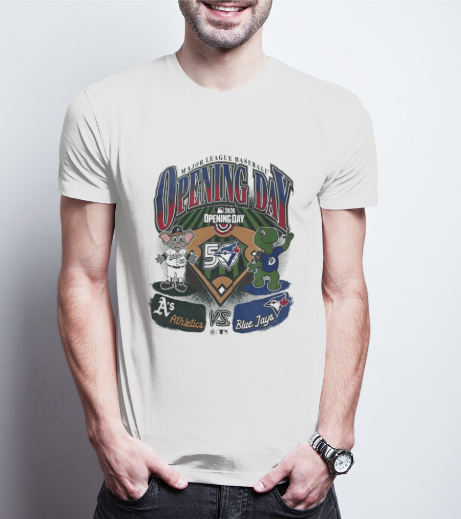 Major League Baseball Opening Day Athletics Vs Blue Jays 1992 T-Shirt