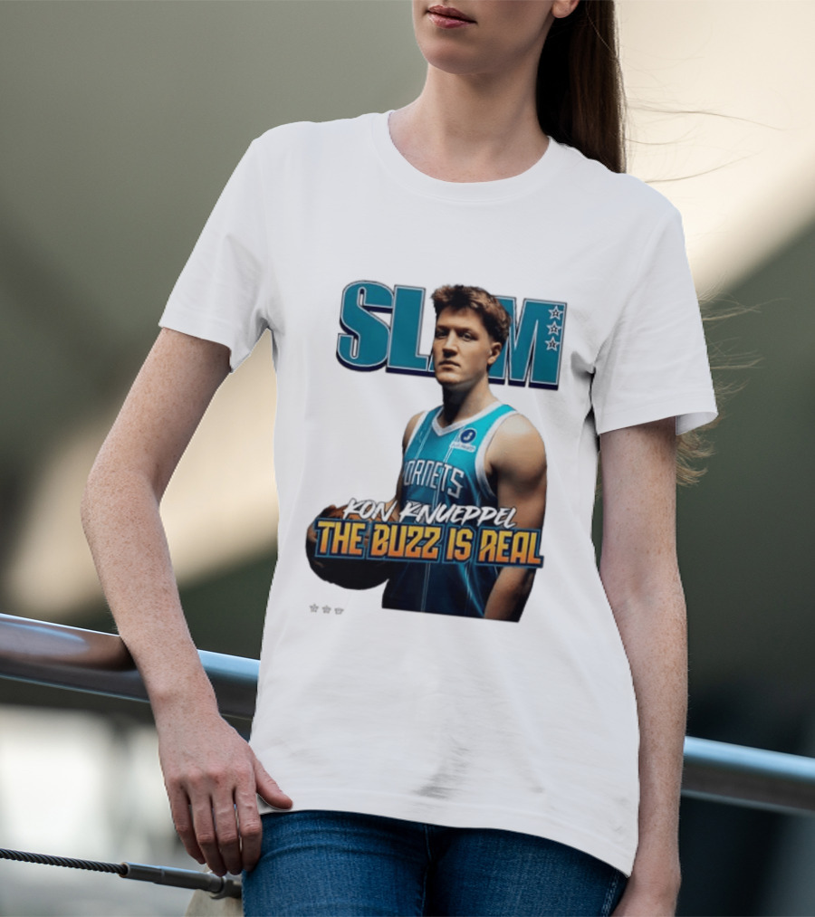 SLAM Kon Knueppel The Buzz Is Real Hornets Basketball T-Shirt