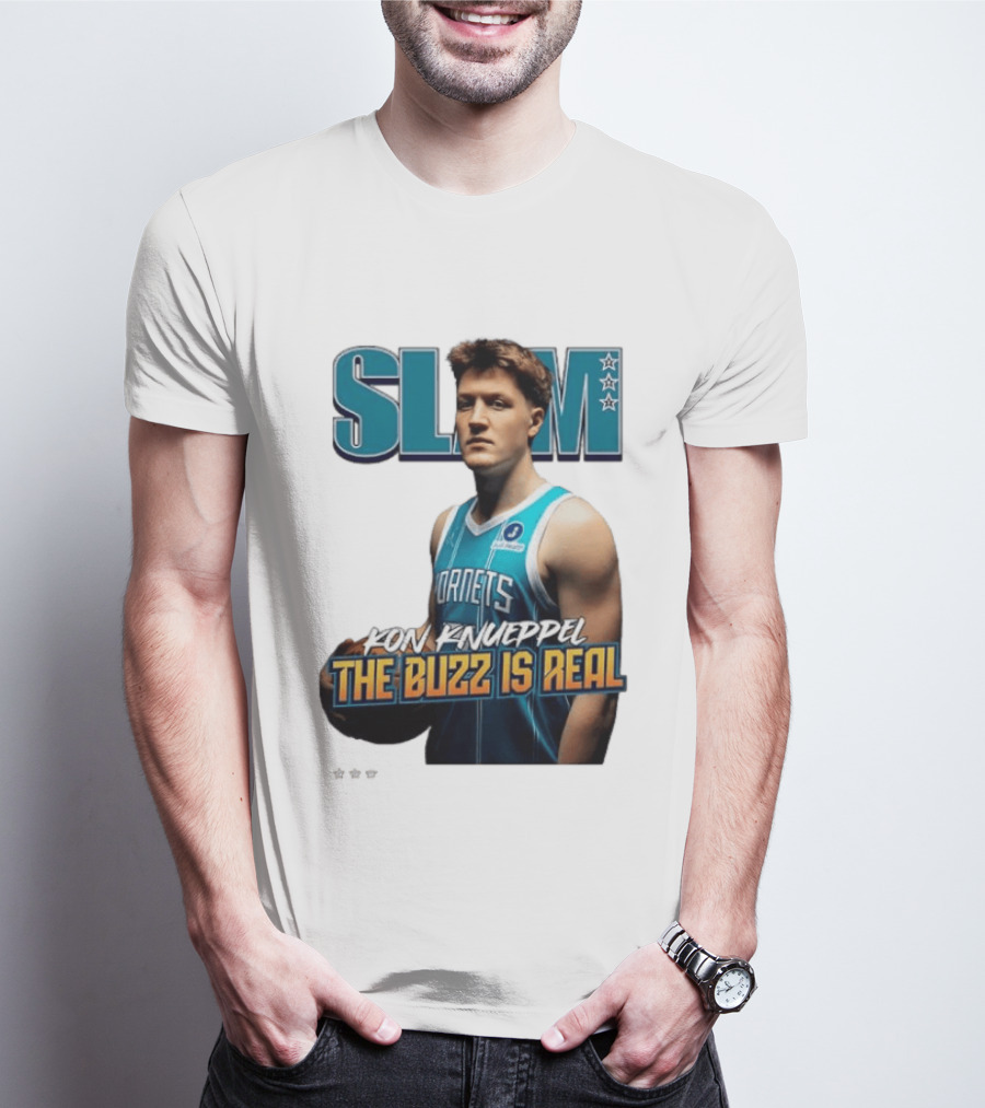 SLAM Kon Knueppel The Buzz Is Real Hornets Basketball T-Shirt