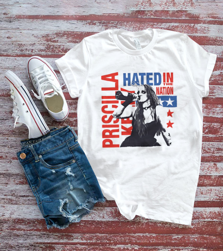 Priscilla Kelly NXT Hated In The Nation Bold Red And Blue T-Shirt