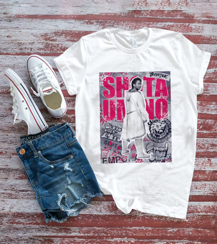 Shota Umino New Japan Pro Wrestling Graffiti Style Banner T-Shirt