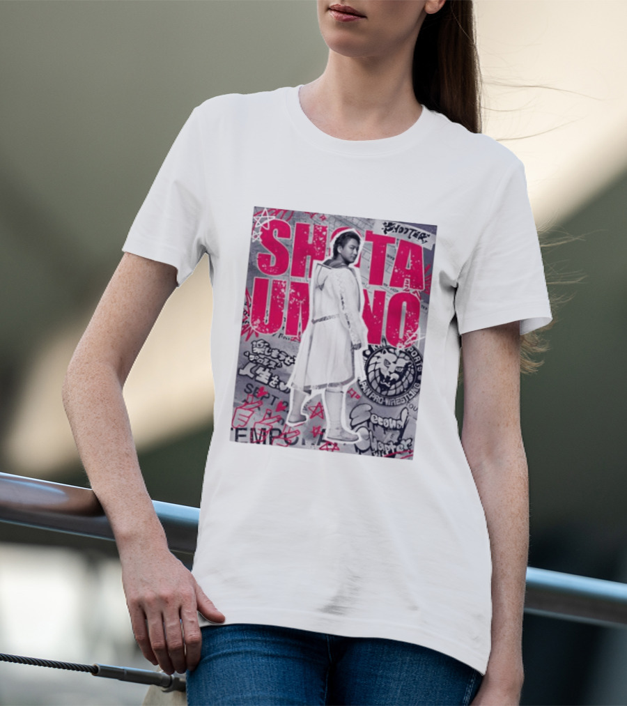 Shota Umino New Japan Pro Wrestling Graffiti Style Banner T-Shirt