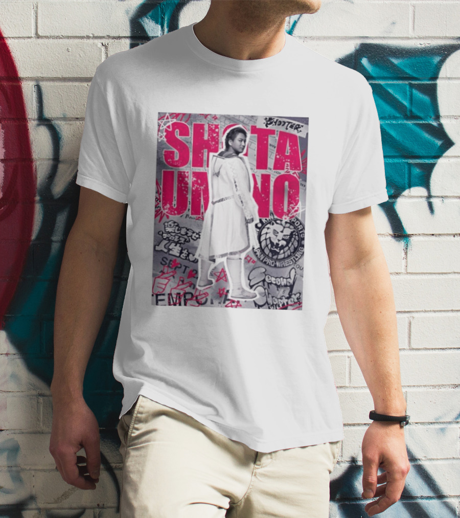 Shota Umino New Japan Pro Wrestling Graffiti Style Banner T-Shirt