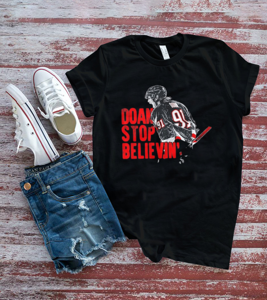 Josh Doan Stop Believin' Number 91 NHL Hockey T-Shirt