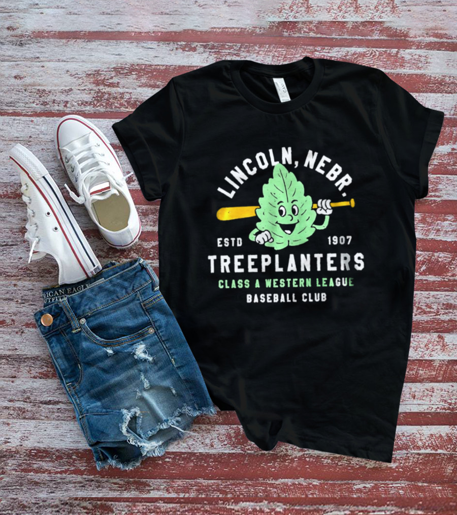 Lincoln Nebr Treeplanters Estd 1907 Class A Western League Baseball Club T-Shirt