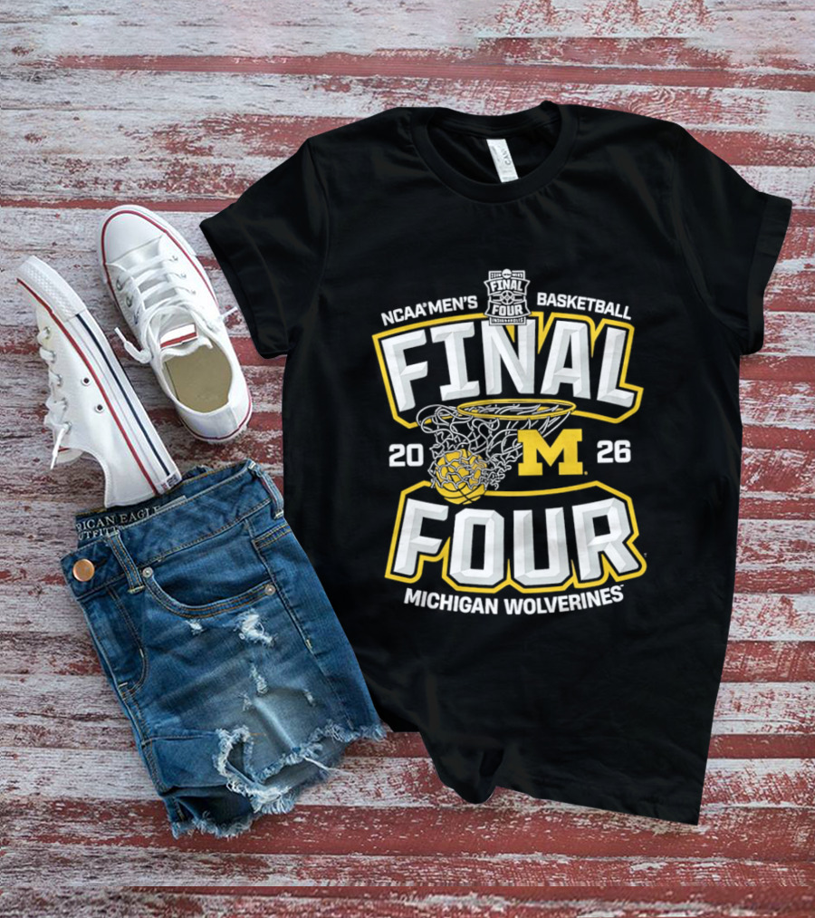 NCAA Men's Basketball Final Four 2026 Michigan Wolverines T-Shirt