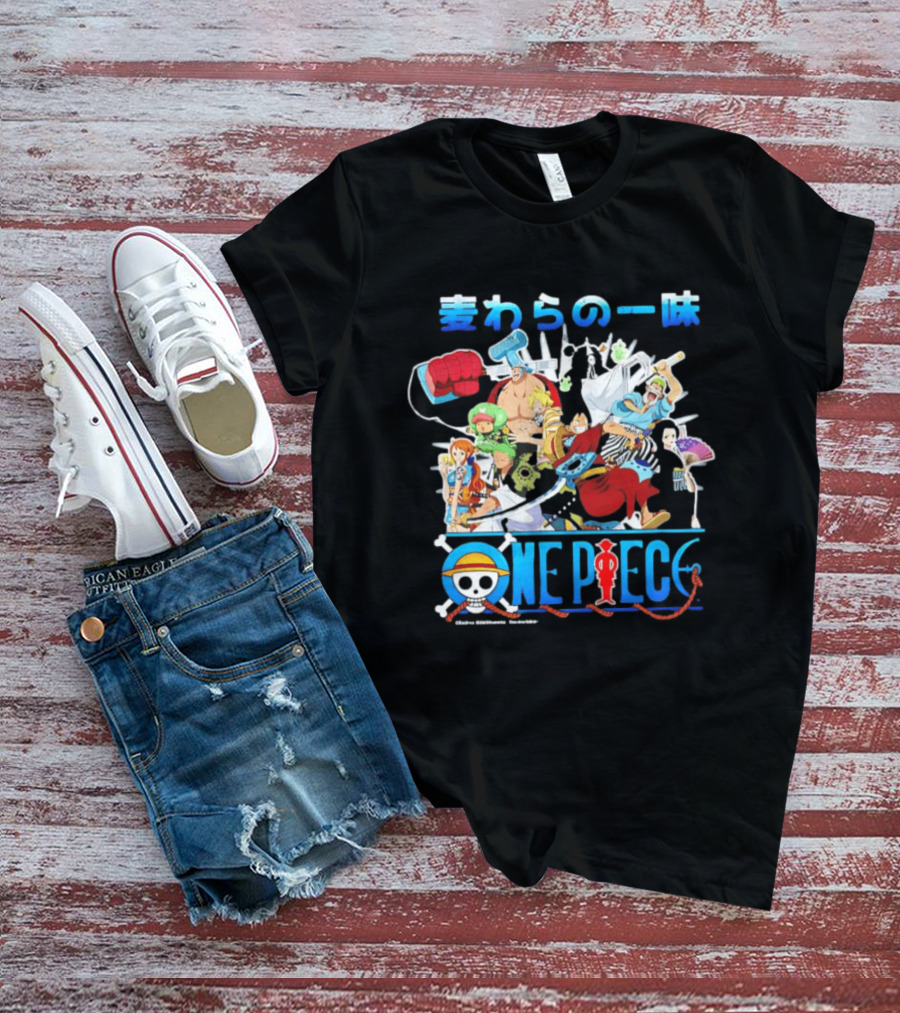 One Piece Anime Straw Hat Crew Cast Collage T-Shirt