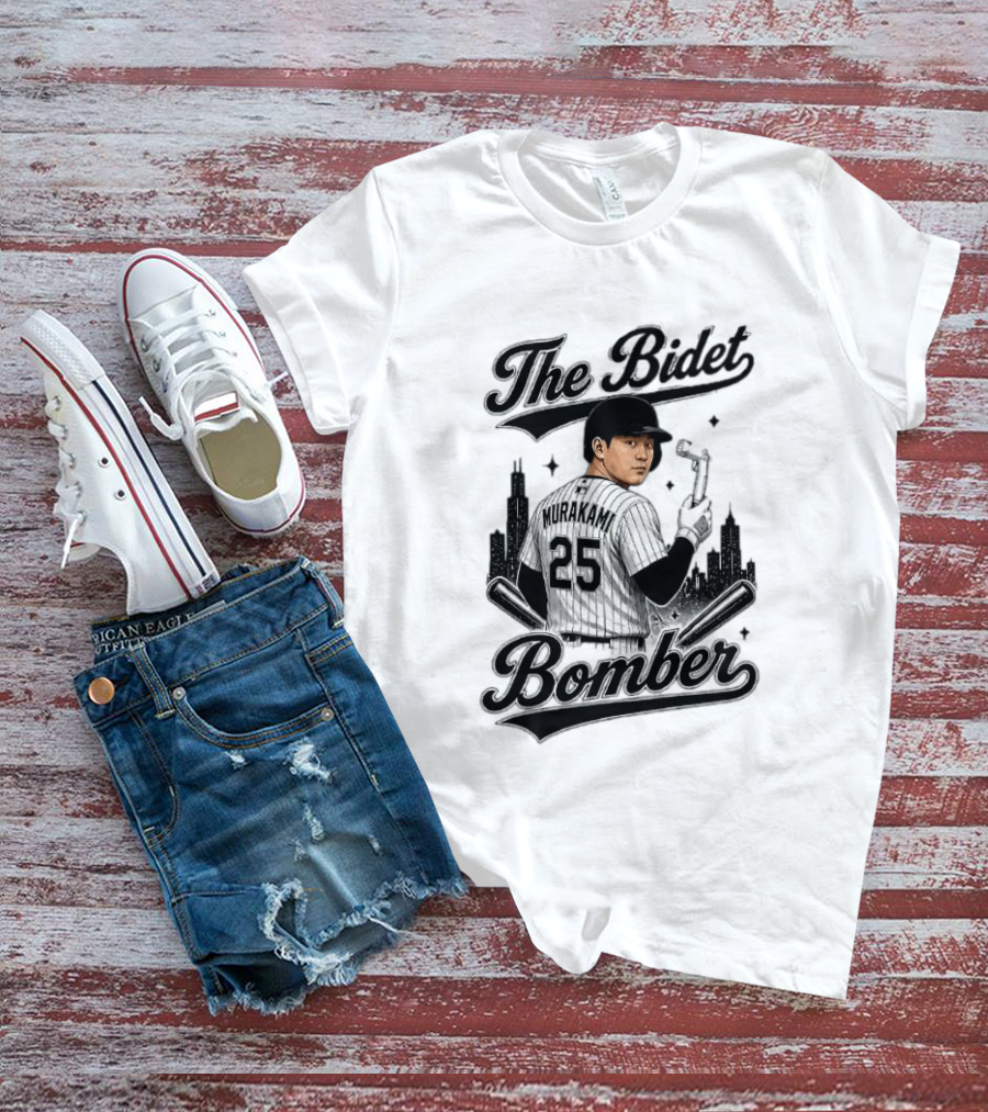 Murakami The Bidet Bomber 25 Baseball City Skyline T-Shirt