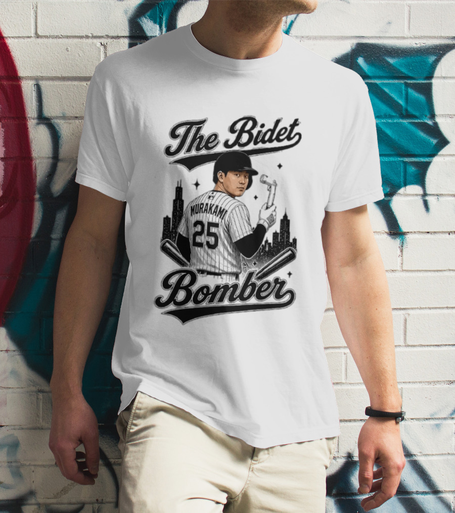 Murakami The Bidet Bomber 25 Baseball City Skyline T-Shirt