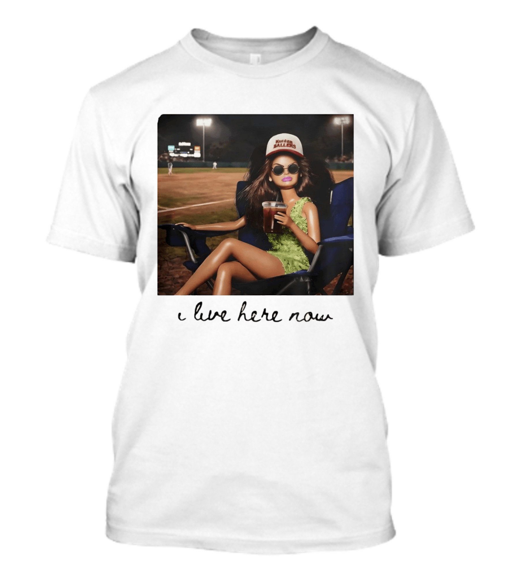Barbie Doll Baseball Mom Kansas Ballers I Live Here Now T-Shirt