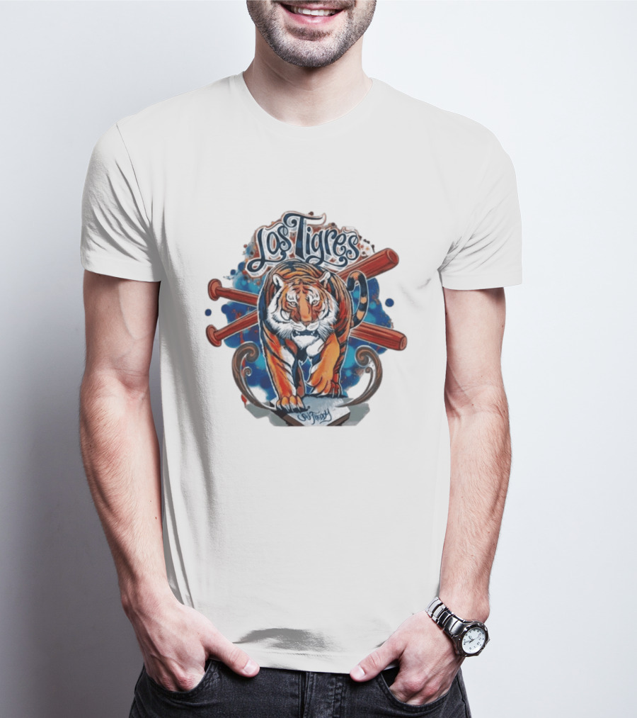 Los Tigres Detroit Baseball Tiger Art 2026 T-Shirt