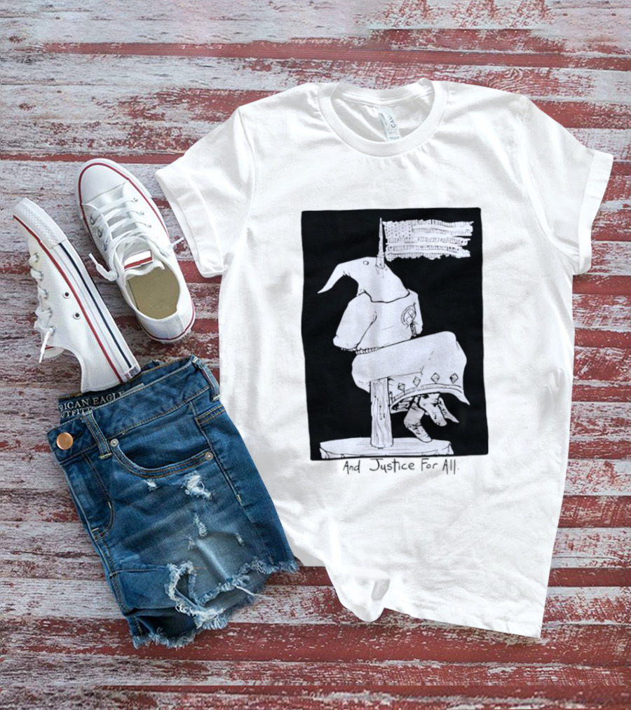 Anti Ku Klux Klan And Justice For All Hanging Effigy With Flag T-Shirt