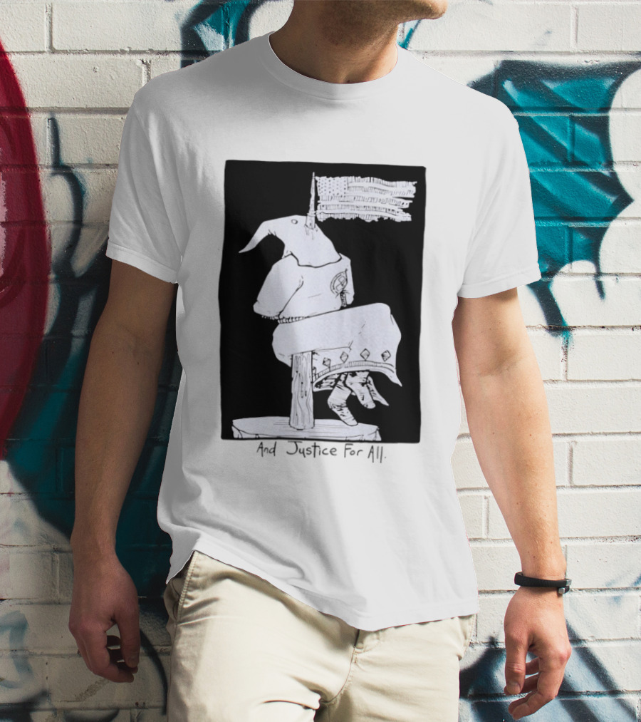 Anti Ku Klux Klan And Justice For All Hanging Effigy With Flag T-Shirt